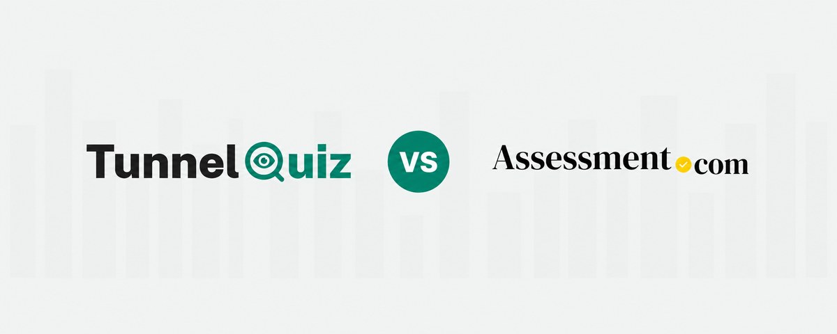 TunnelQuiz logo beside the Assessment.com logo, separated by a versus badge