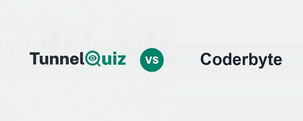 TunnelQuiz logo beside the Coderbyte logo, separated by a versus badge