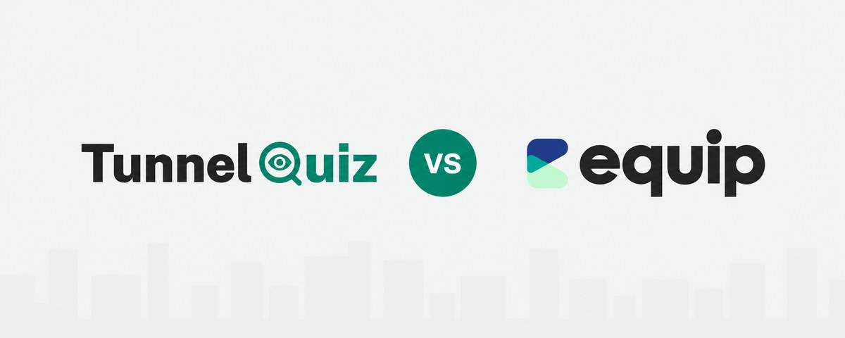 TunnelQuiz logo beside the Equip logo, separated by a versus badge
