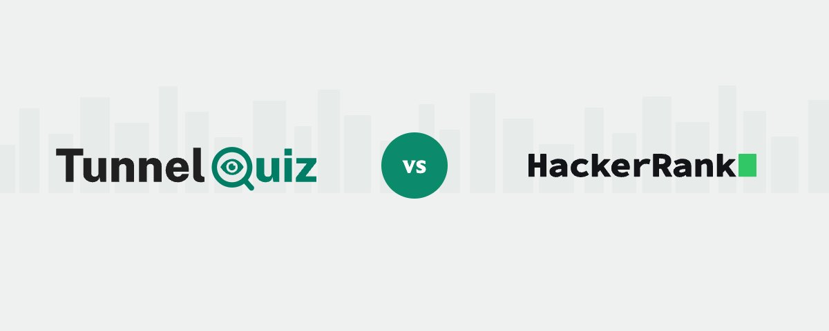 TunnelQuiz logo beside the HackerRank logo, separated by a versus badge