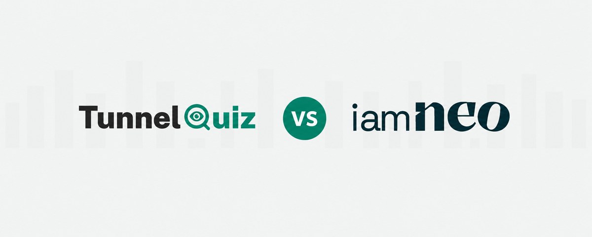 TunnelQuiz logo beside the iamneo logo, separated by a versus badge
