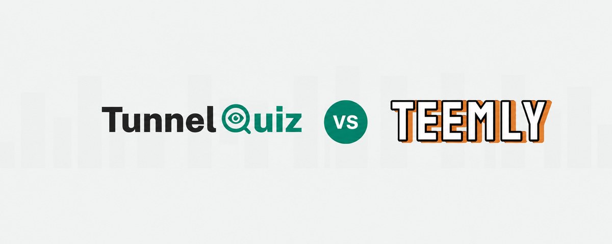 TunnelQuiz logo beside the Teemly logo, separated by a versus badge