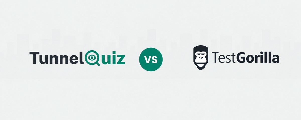 TunnelQuiz logo beside the TestGorilla logo, separated by a versus badge