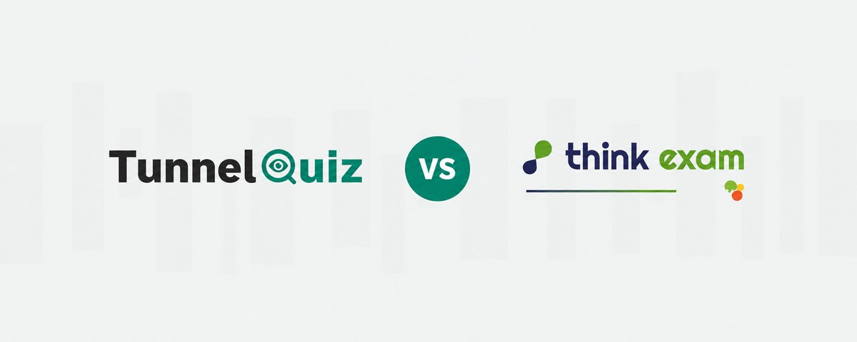TunnelQuiz logo beside the ThinkExam logo, separated by a versus badge